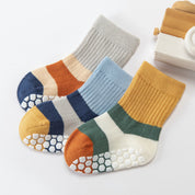 Baby’s Retro Colorblock Wide Stripe Floor Socks 3-Pack