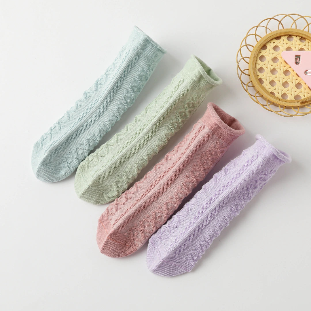Baby’s Summer Pastel Mesh Socks 4-Pack