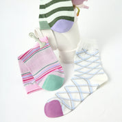 Women's Metallic Shimmer Mesh Crew Socks (3-Pack) - sock set showing breathable mesh comfort