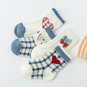 Baby’s Blue Plaid & Red Heart Love Socks 4-Pack