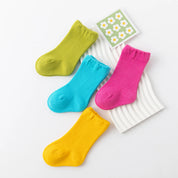 Baby’s Vibrant Candy Rolled Cuff Socks 4-Pack