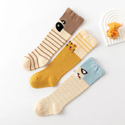 Baby’s Cartoon Tiger & Panda Striped Knee-High Socks 3-Pack