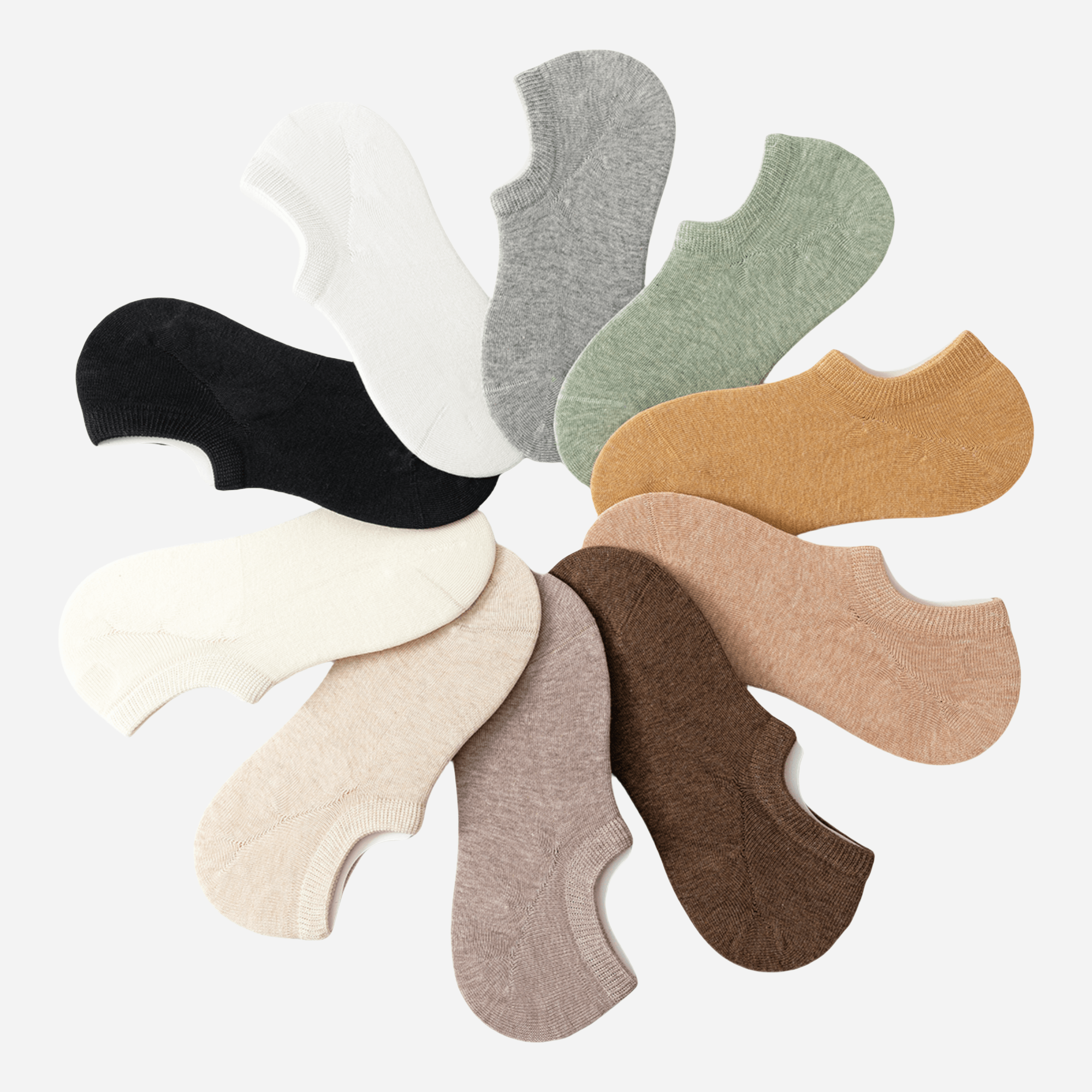 Women's Non-Slip Combed Cotton No-Show Socks - 6 Pairs