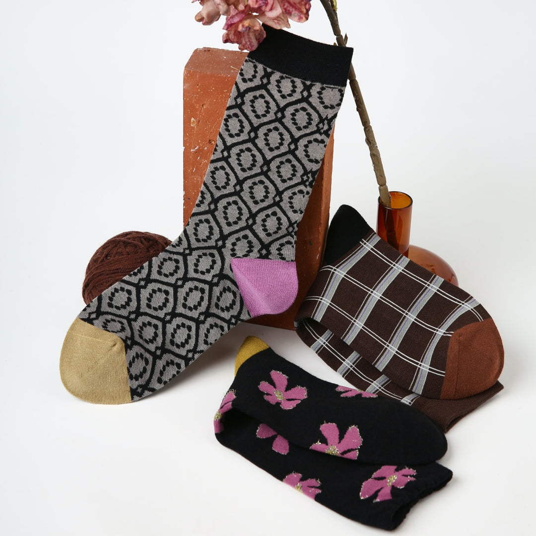 Floral Plaid Socks
