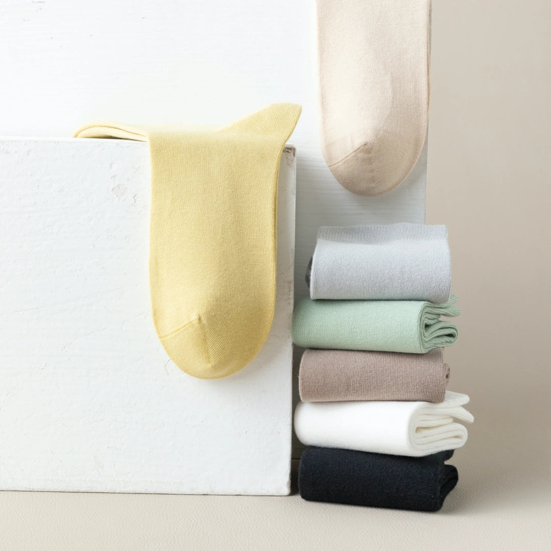 Women's 97% Cotton 6.6" Essential Crew Socks - product photo showing soft cotton comfort