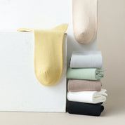 Women's 97% Cotton 6.6" Essential Crew Socks - product photo showing soft cotton comfort