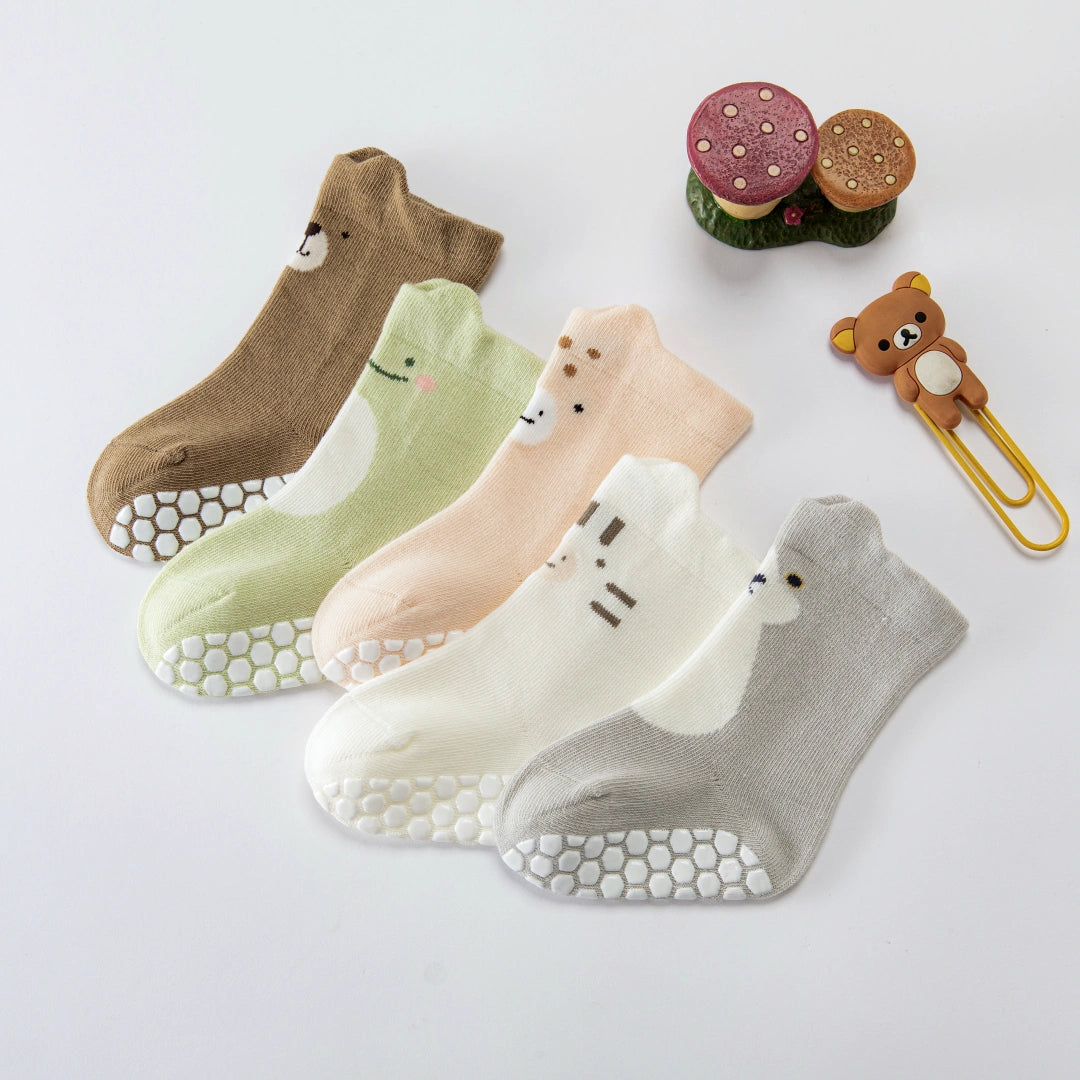 Baby’s Pastel Animal Ear Cuff Non-Slip Floor Socks