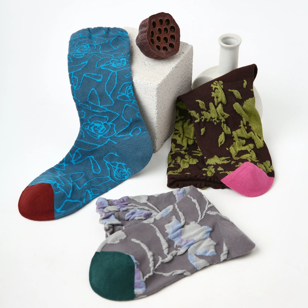 Textured Floral Socks