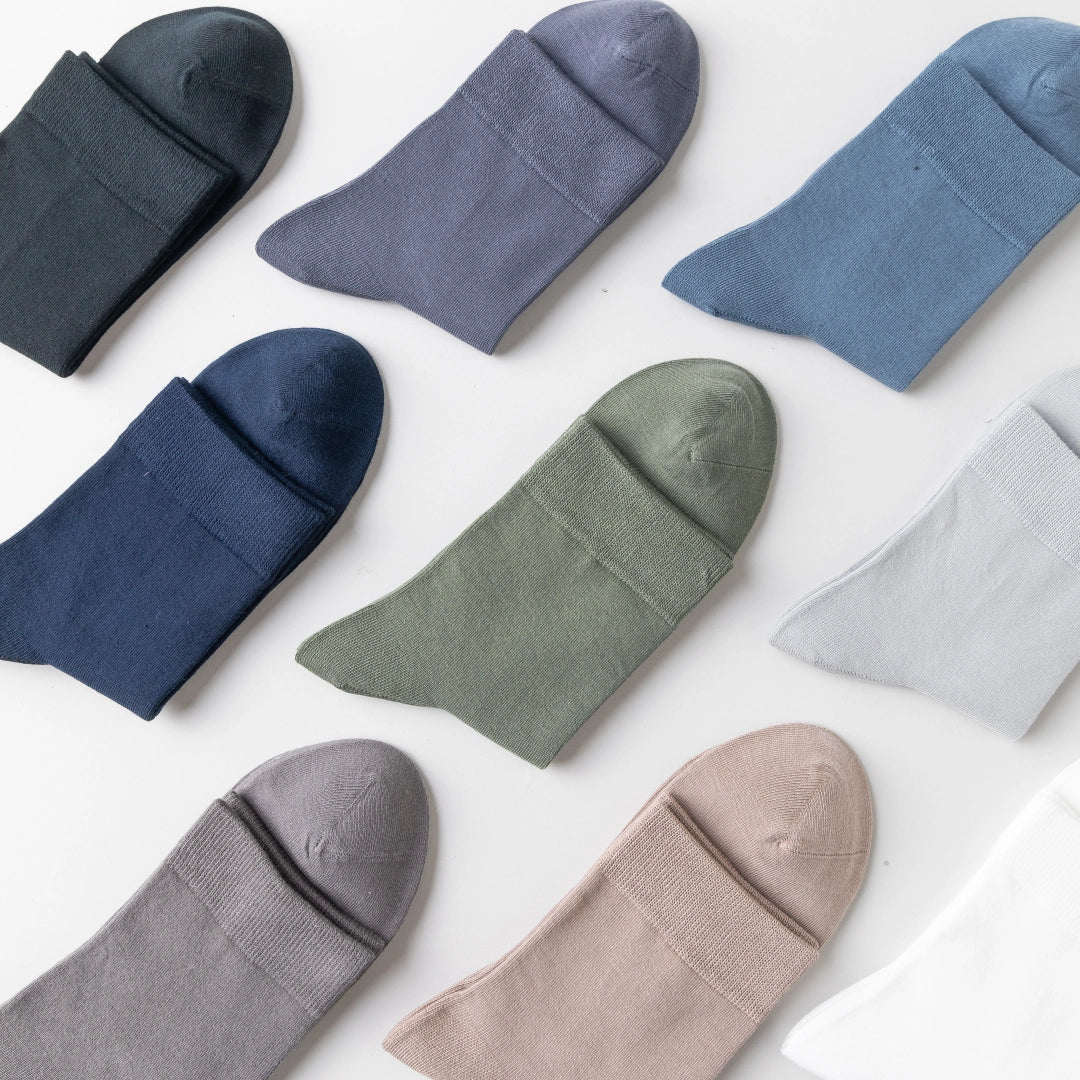 Men's 98% Premium Cotton Business Crew Socks
