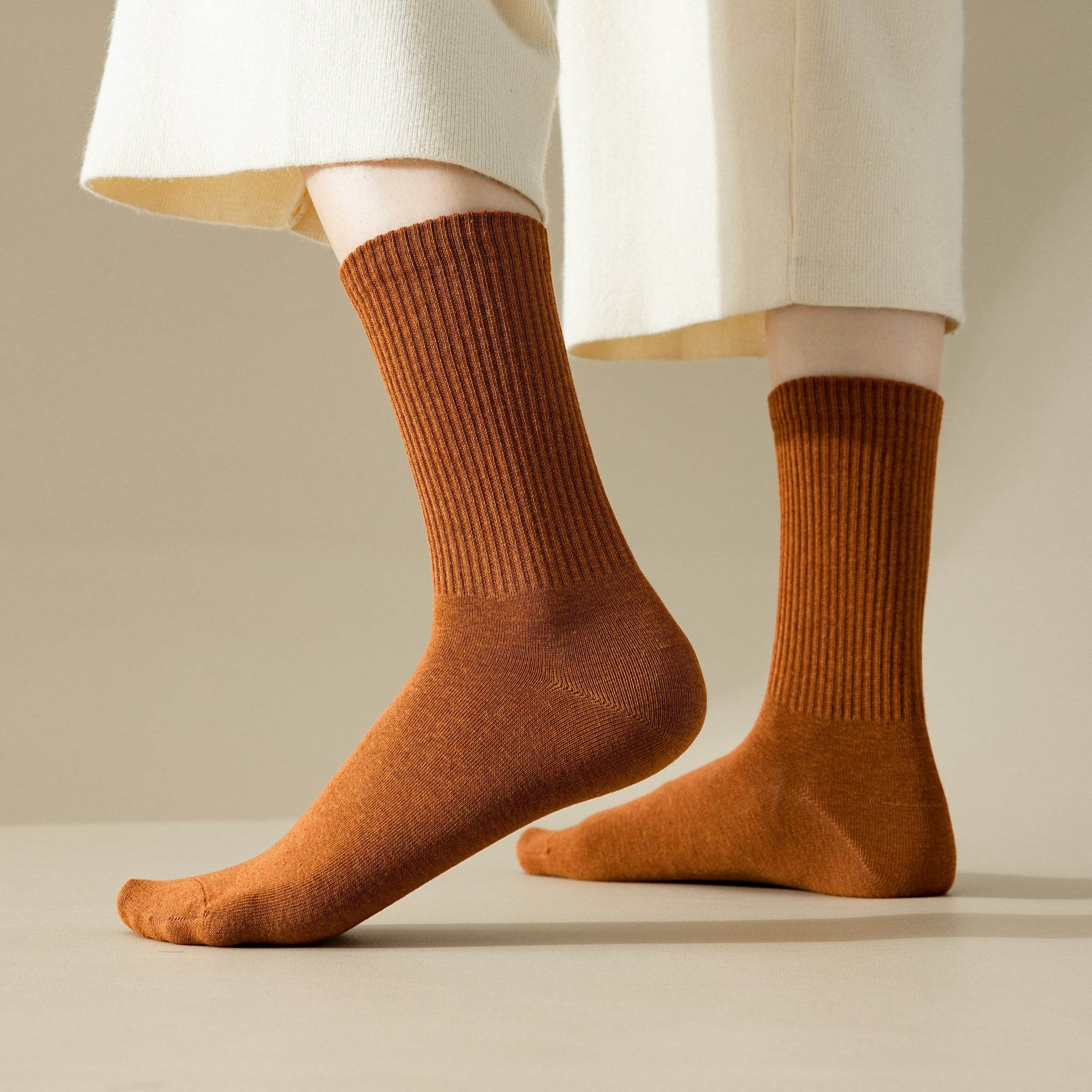 Women's Classic Cotton Ribbed Socks - 5 pairs