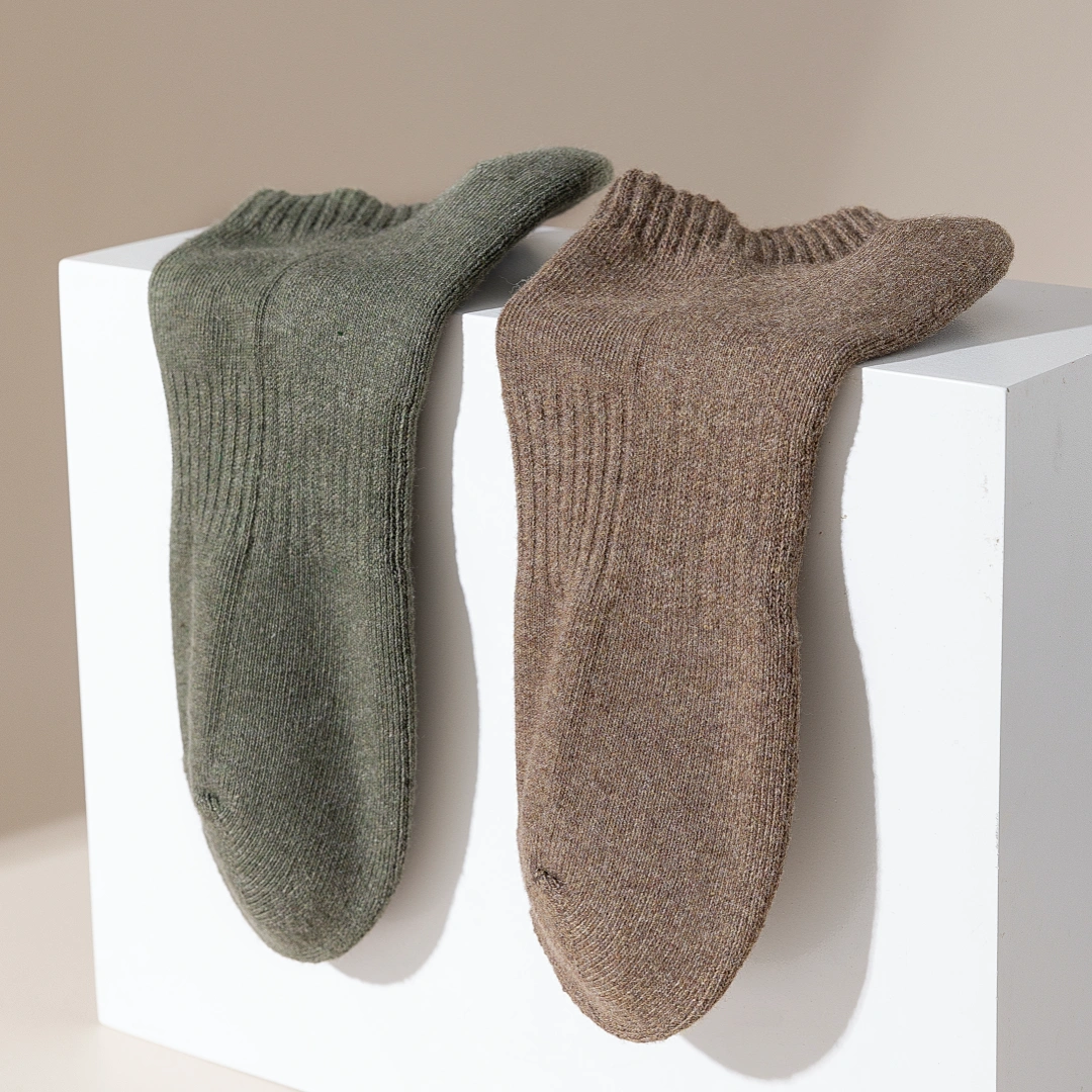 Men's 92% Cotton Terry Cushion Low Cut Socks - product photo showing cushioned comfort
