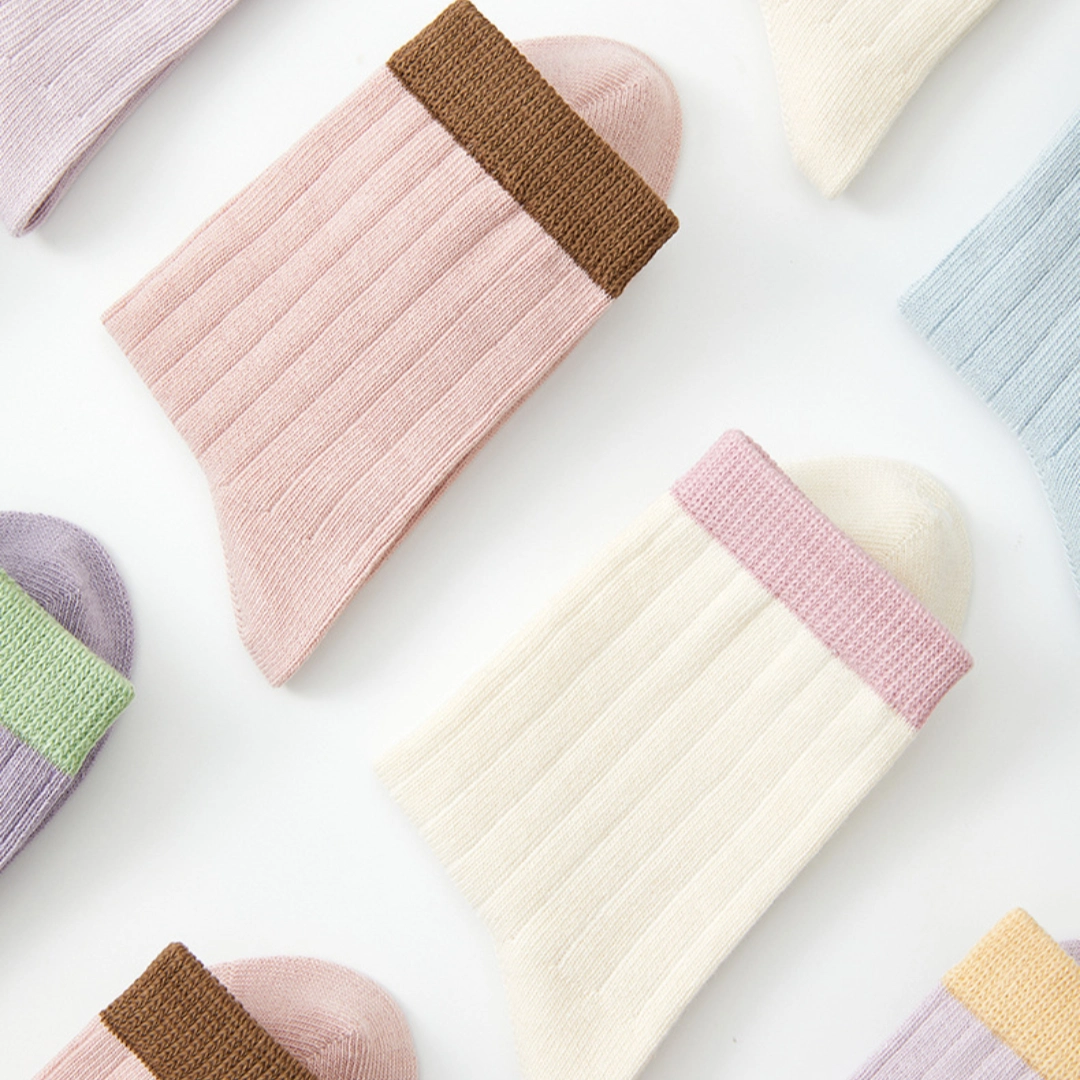 97% Cotton Ribbed Crew Socks 5-Pack