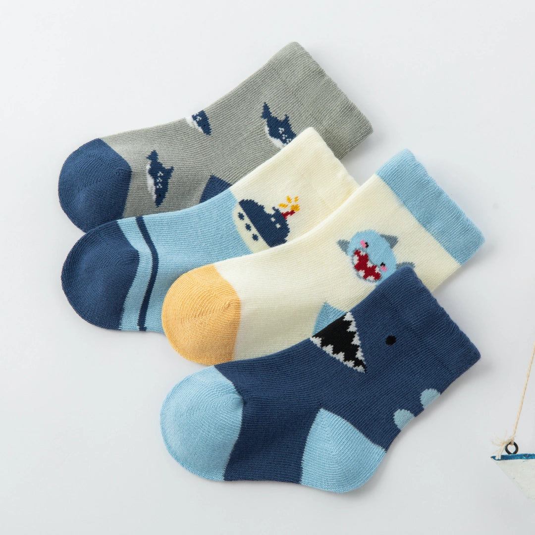 Baby’s Ocean Adventure Crew Socks 4-Pack