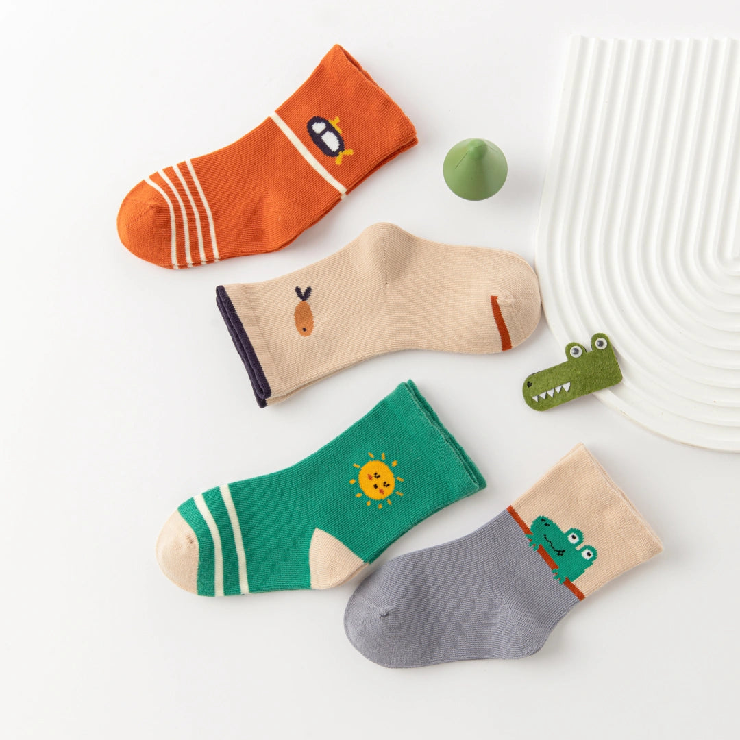 Baby’s Little Explorer & Crocodile Socks 4-Pack