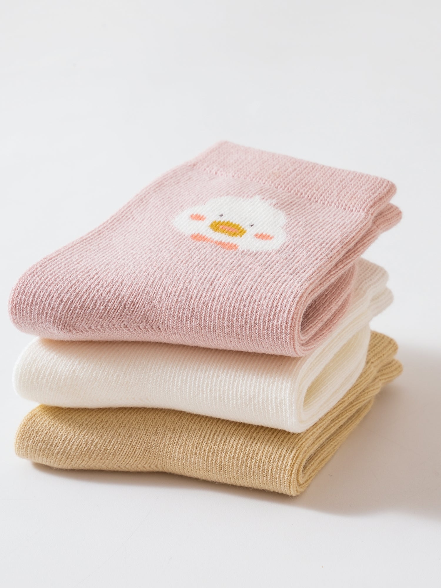 Babies' Ankle Socks with Minimalist Cartoon Faces-3 Pack
