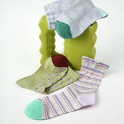 Women's Artistic Floral Mesh Crew Socks (3-Pack) - sock set showing breathable mesh comfort