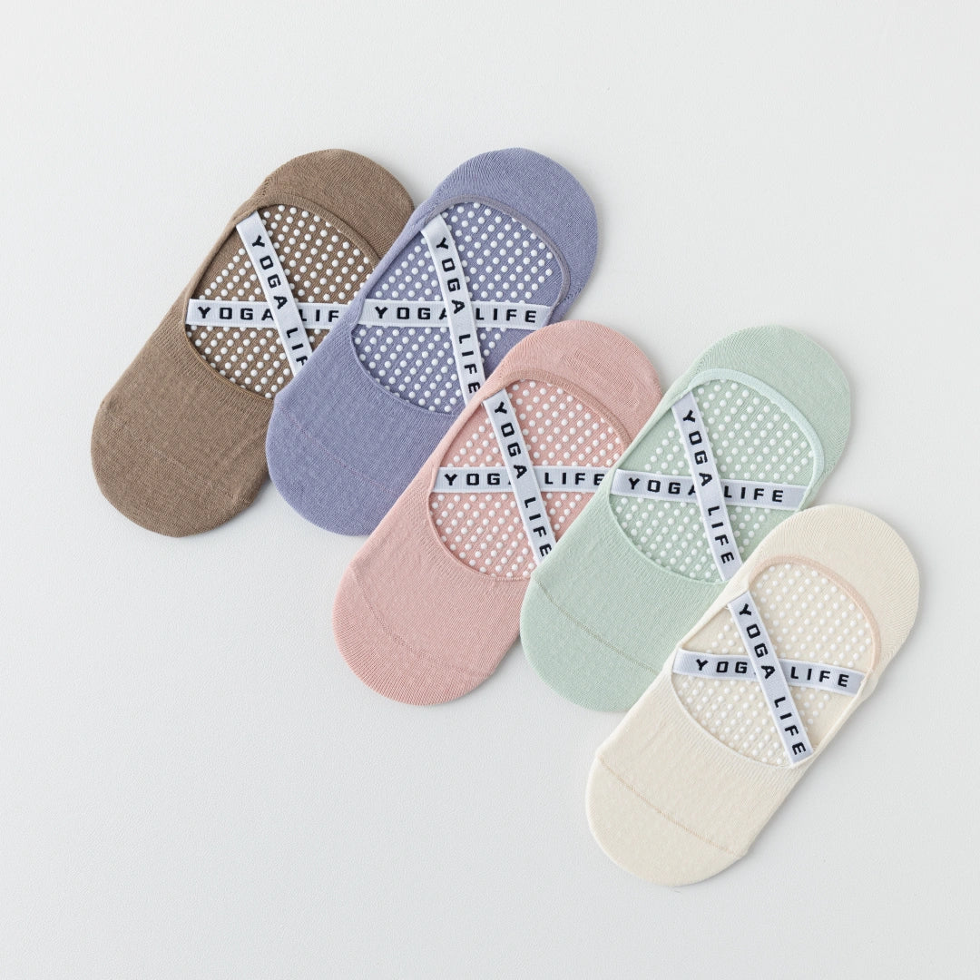 Women's 95% Cotton Yoga Ballet Socks - product photo showing secure grip comfort