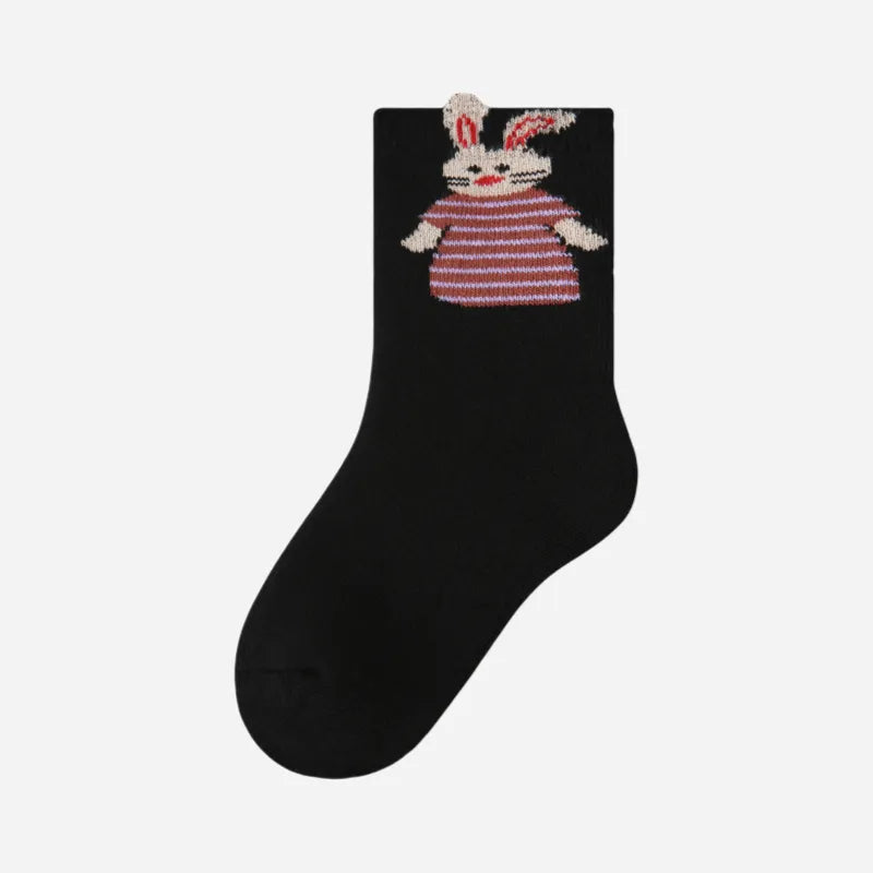 Kid's Cute Pop-Up Ear Bunny Socks - 5 Pairs