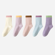97% Cotton Ribbed Crew Socks 5-Pack
