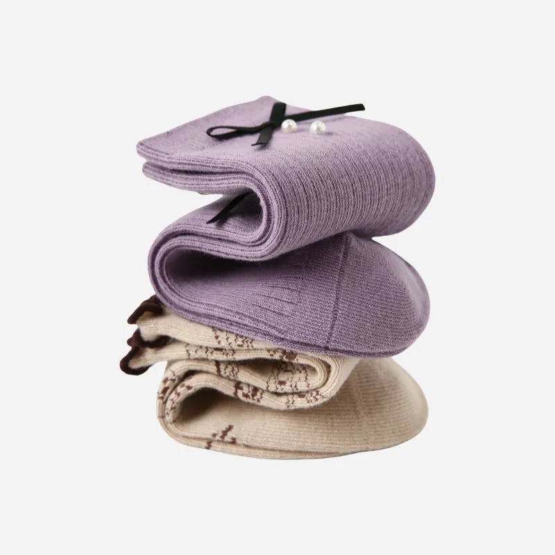 Kid's Girls' Sweet Bunny Ruffle Socks - 3 Pairs