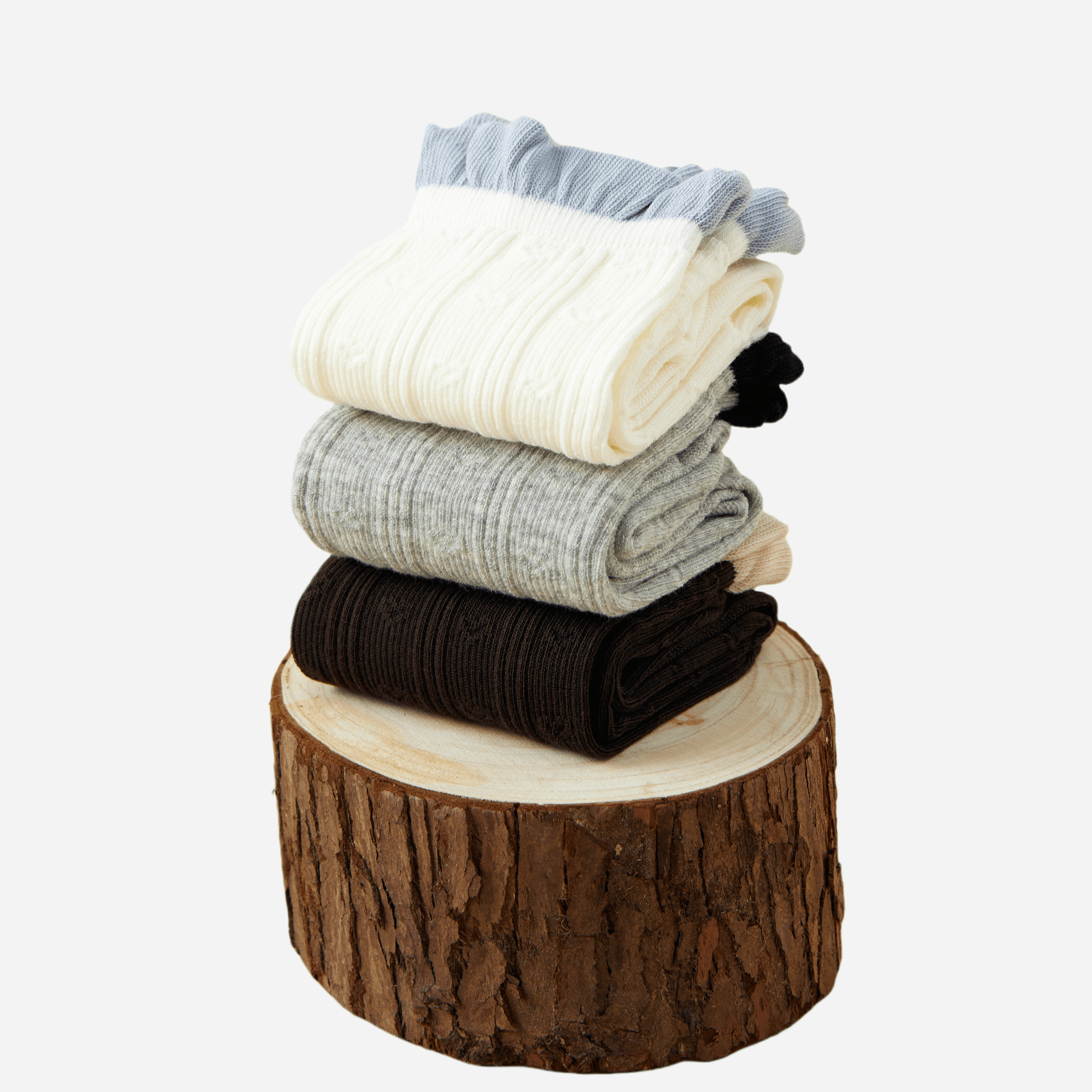 Women's Preppy Cotton Ribbed Socks - Single Pair