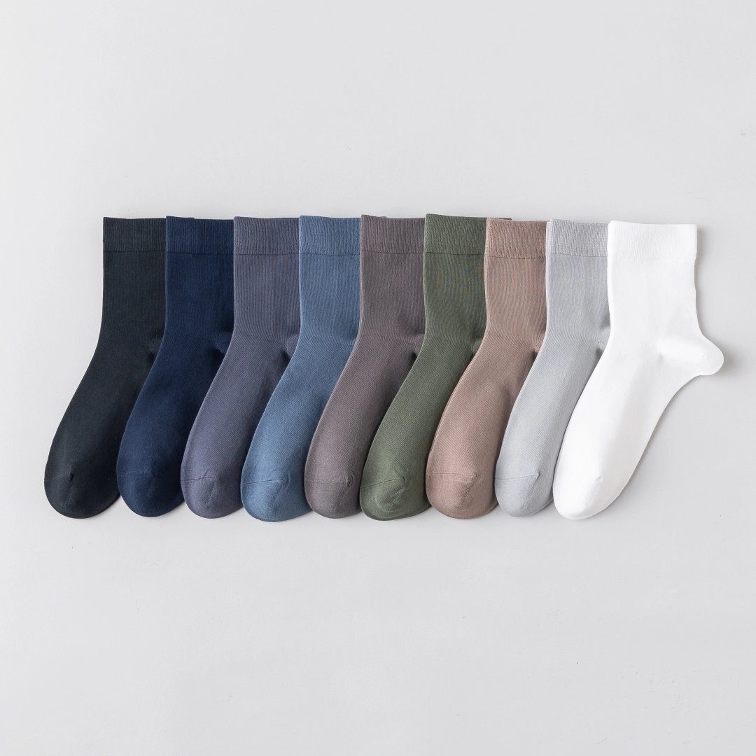 Men's 98% Premium Cotton Business Crew Socks
