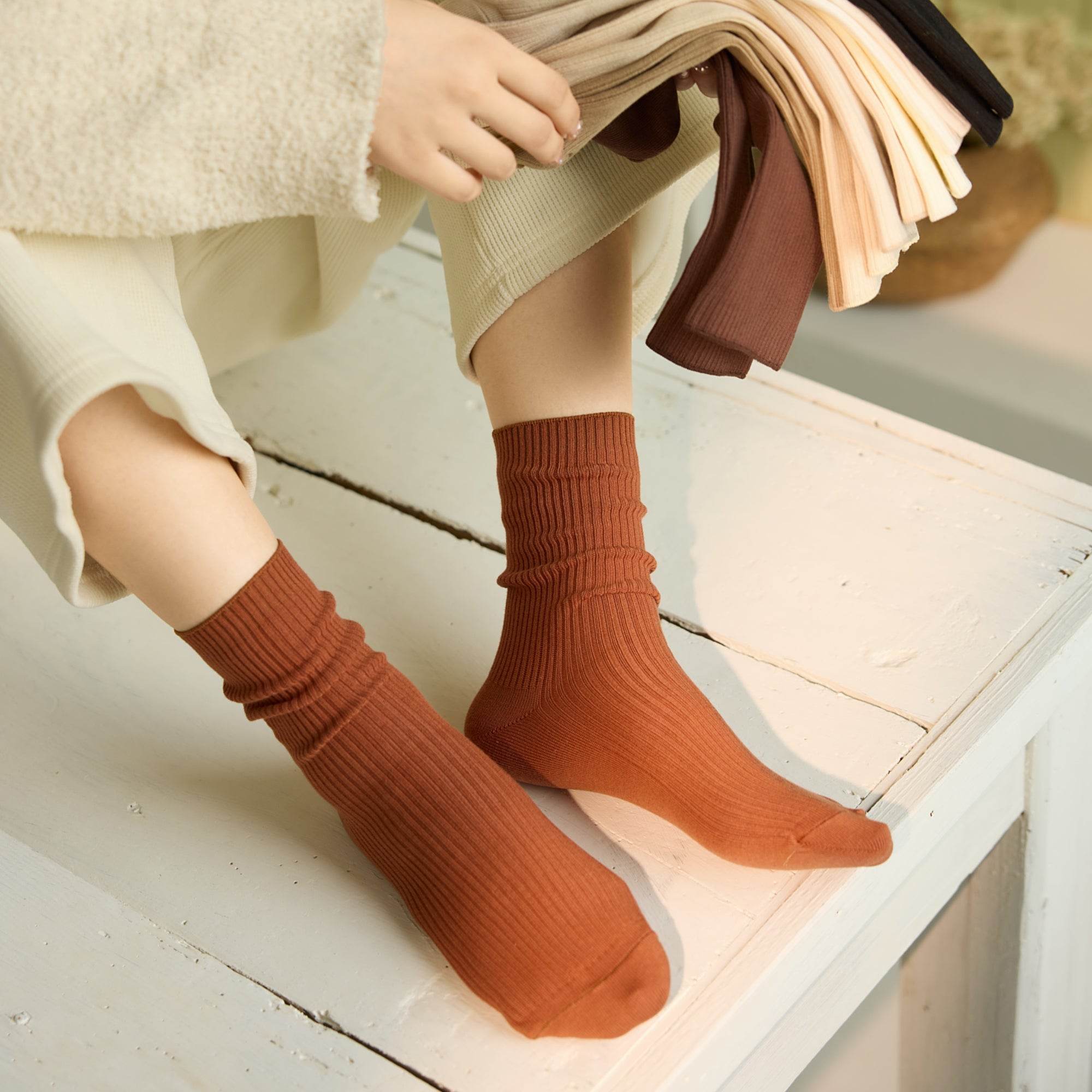 Women's Chunky Rib-Knit Slouch Socks - 5 Pairs - Weavasocks