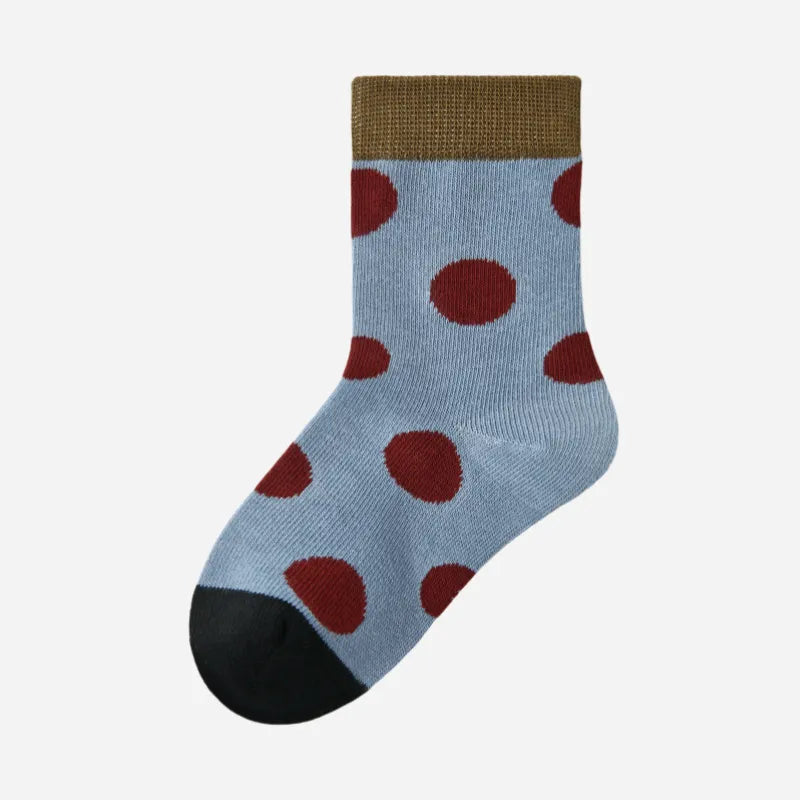Kid's Modern Retro Style Crew Socks - 5 Pairs