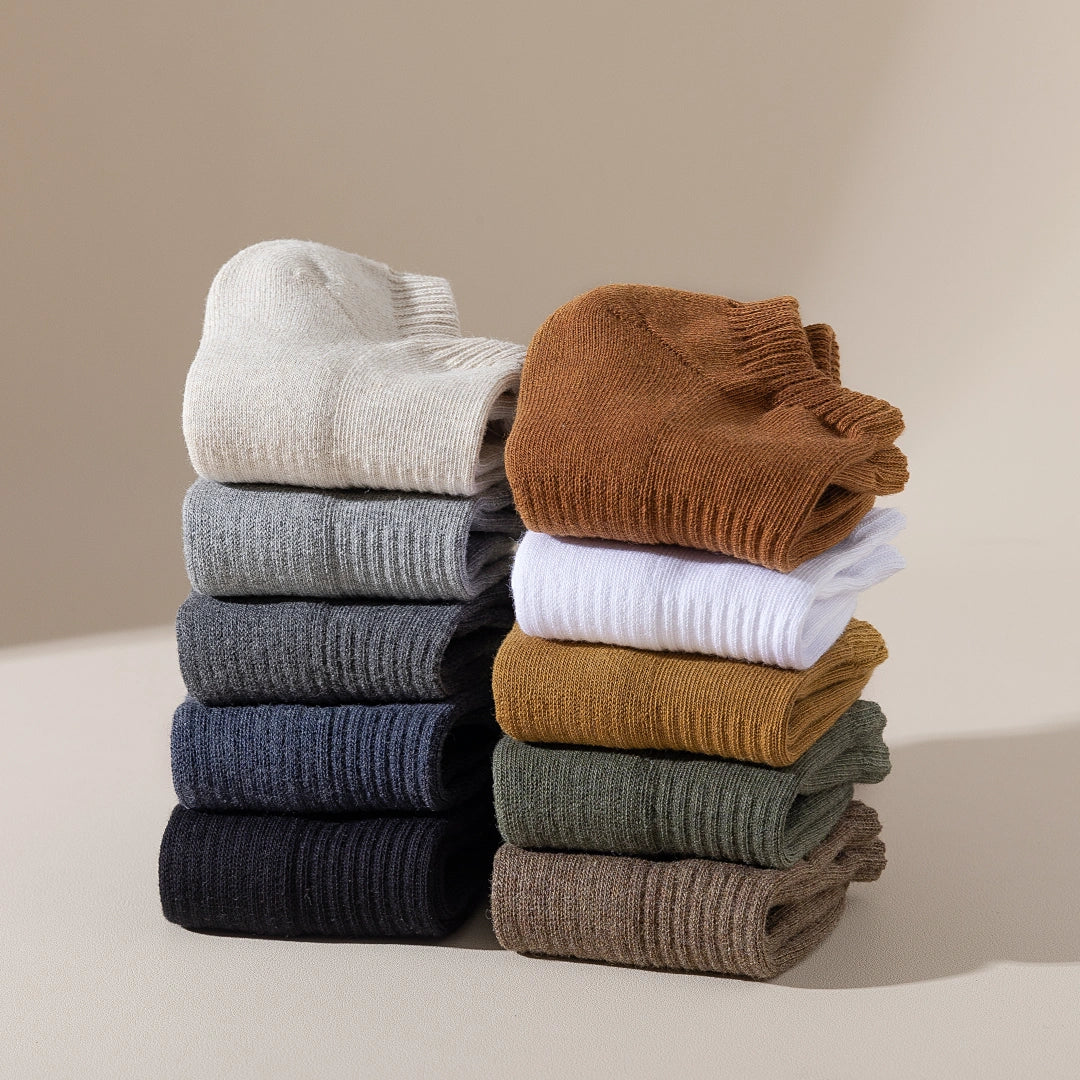 Men's 92% Cotton Terry Cushion Low Cut Socks - product photo showing cushioned comfort