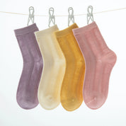 Kids' Organic Cotton Mesh Quarter Socks (4-Pack) - sock set showing breathable mesh comfort