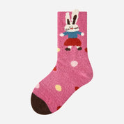 Kid's Cozy Bunny Fuzzy Socks - 4 Pairs