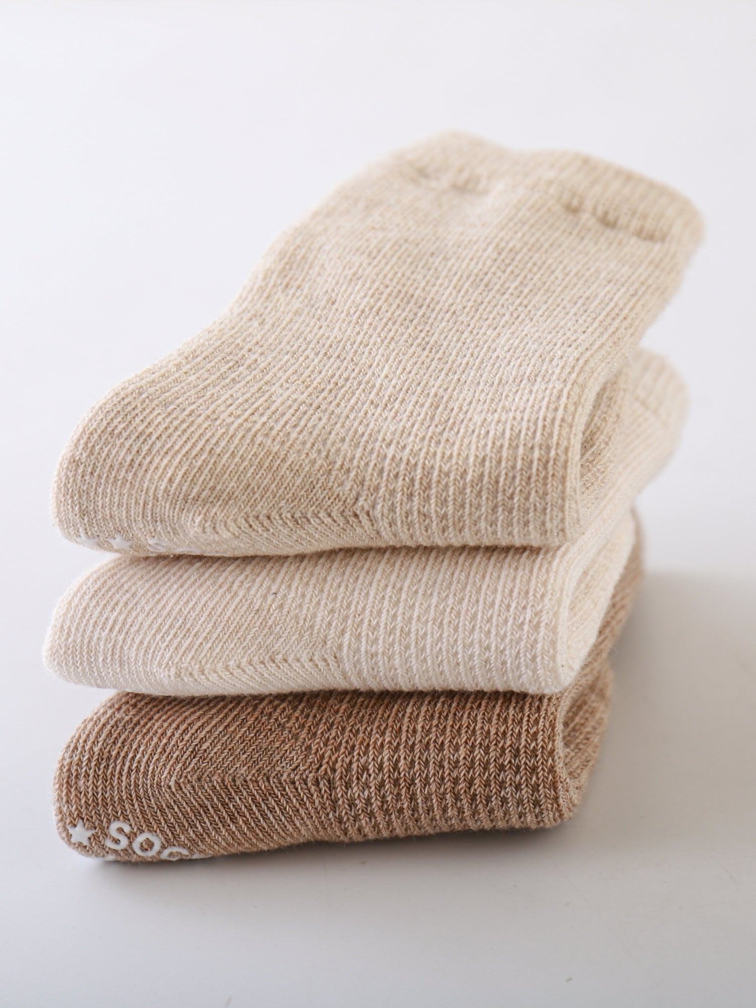 Babies' Non-Slip Socks with Bear Grips-3 Pack