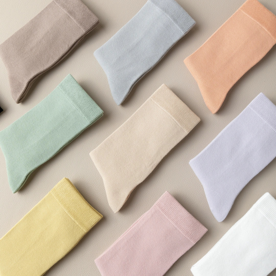 Women's 97% Cotton 6.6" Essential Crew Socks - product photo showing soft cotton comfort