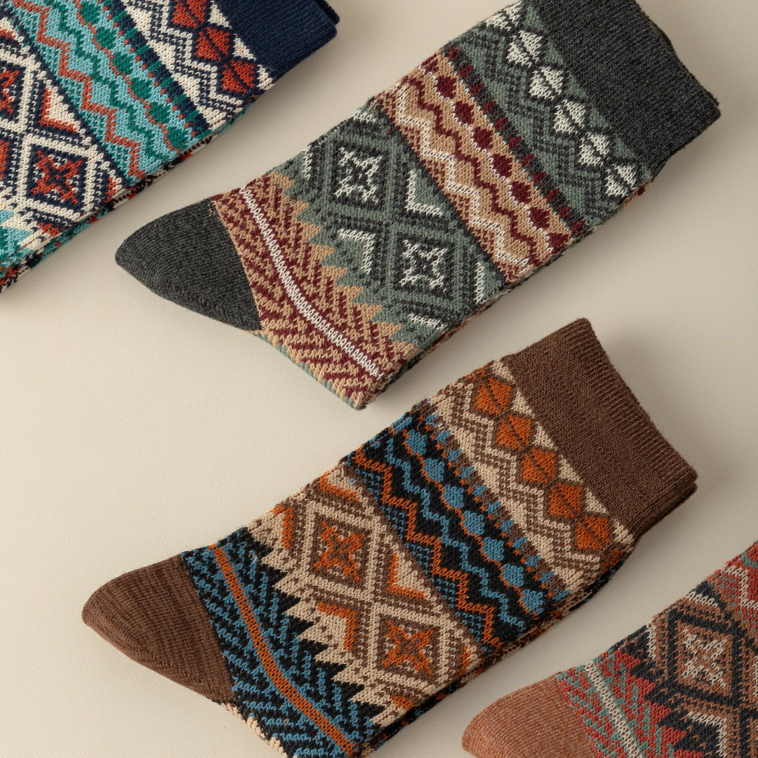 Men's Vintage Fair Isle Crew Socks