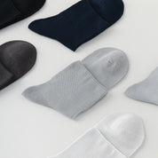 Men's Silk & Modal Non-Binding Loose Cuff Cooling Socks - detail photo showing modal and mulberry silk comfort