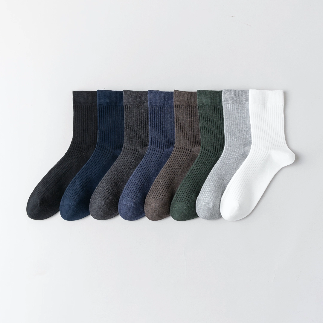 Men's 98% Cotton Classic Ribbed Crew Socks