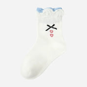 Kid's Girls' Sweet Blue Delicate Socks - 5 Pairs