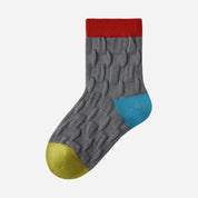 Kid's Modern Retro Style Crew Socks - 5 Pairs