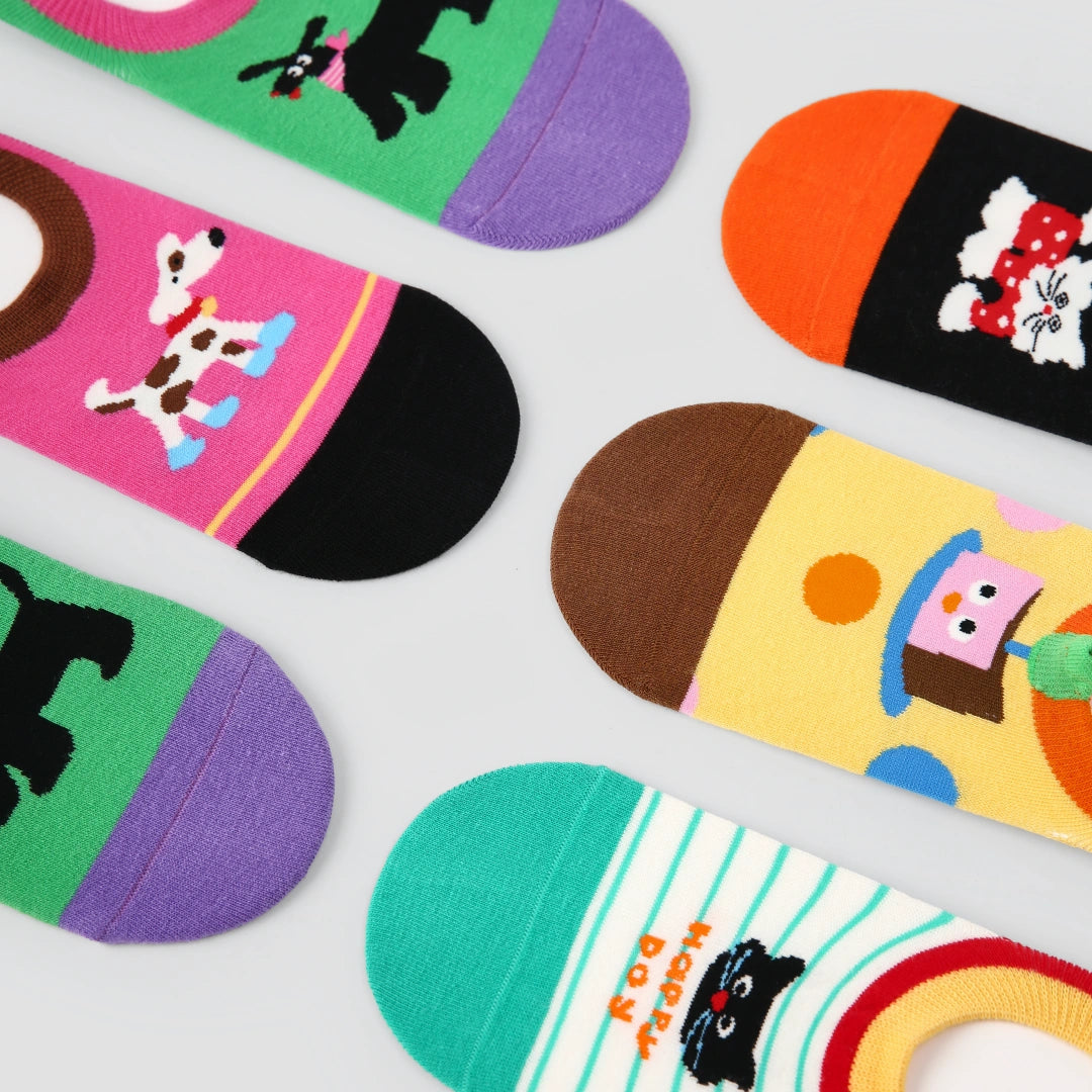 Women's Fun & Whimsical Summer Pattern No-Show Socks (5-Pack)