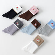 Women's 92% Cotton Yoga Mesh Crew Socks - product photo showing secure grip comfort