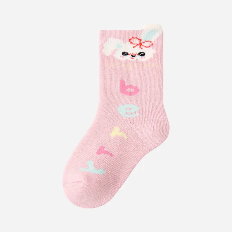 Kid's Kawaii Animals Crew Socks - 5 Pairs
