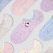 Women's Space-Dye Color-Block No-Show Socks (5-Pack) - sock set showing secure grip comfort