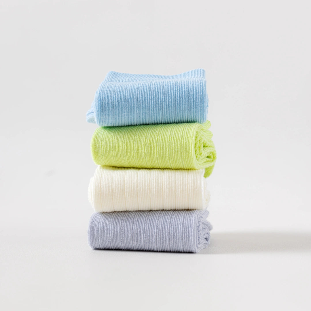 Kids' 99% Cotton Ultra-Soft Mesh Crew Socks (4-Pack) - sock set showing breathable mesh comfort