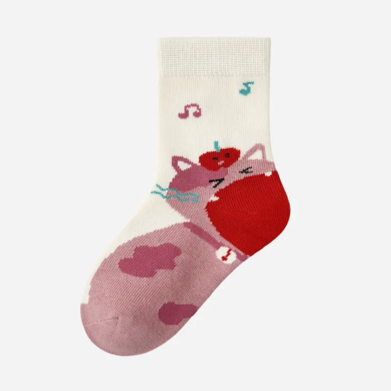 Kid's Sweet Woodland Animal Socks - 5 Pairs