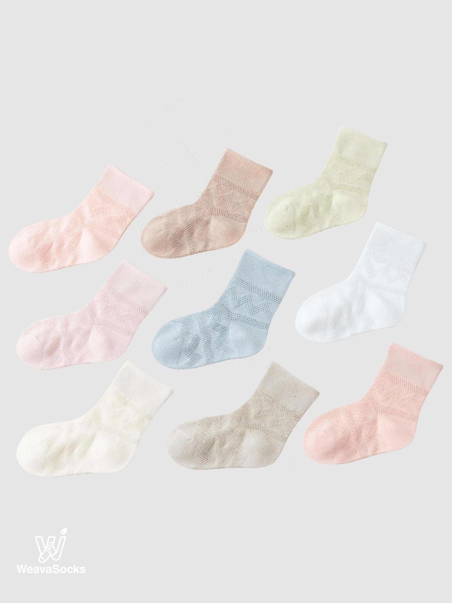 Babies' Ultra-Breathable Mesh Crew Socks-5 Pack