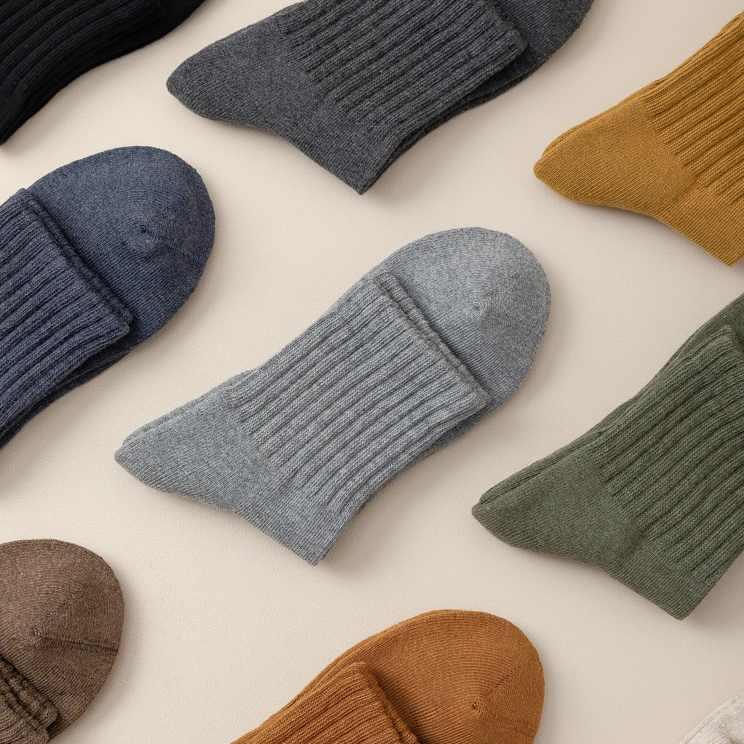 Men's Heather Terry Cushion 92% Cotton Quarter Socks - product photo showing cushioned comfort