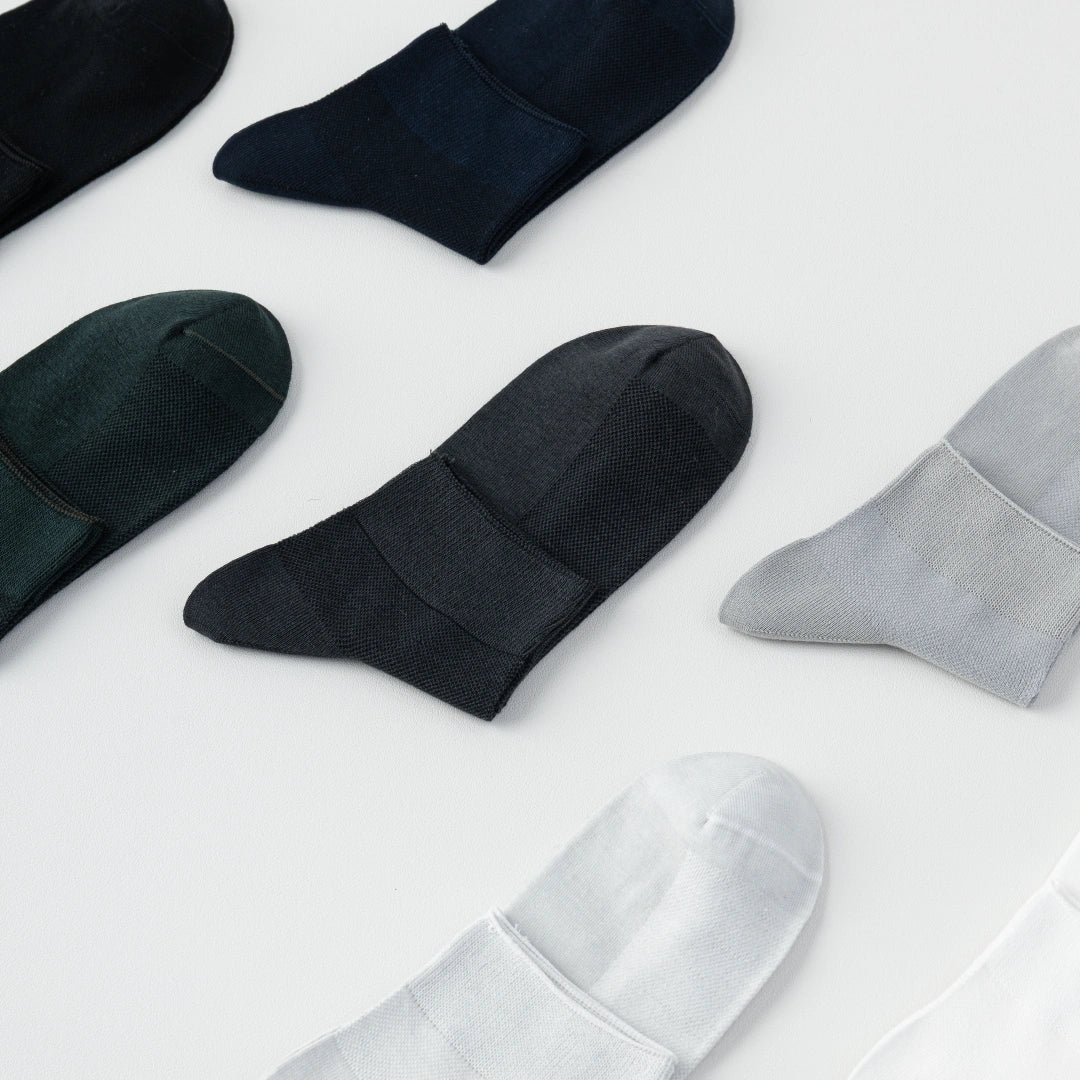 Men's 99% Supima® Cotton Breathable Mesh Ankle Socks - product photo showing breathable mesh comfort