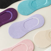 Women's Mulberry Silk & Modal Ultra-Thin No-Show Socks - product photo showing modal and mulberry silk comfort