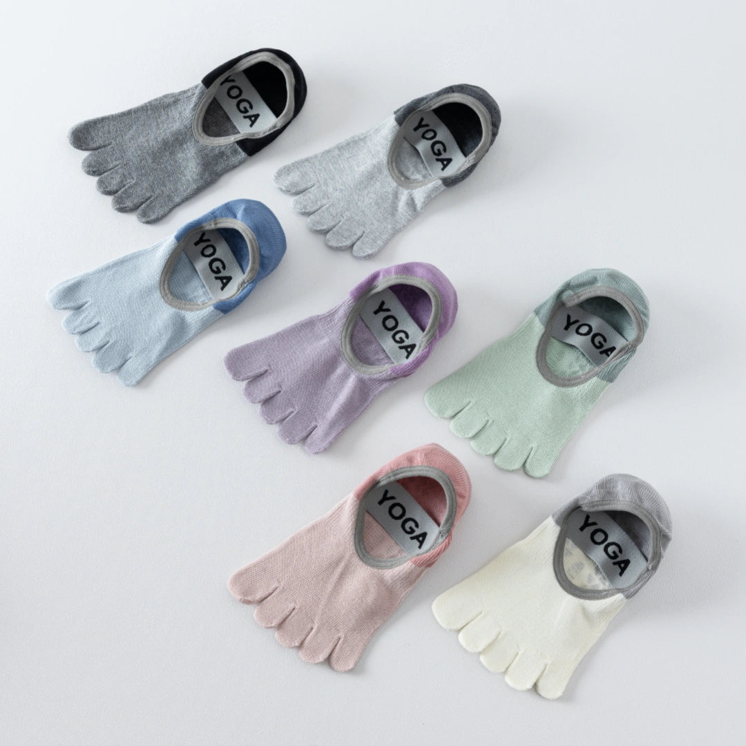 Women's 92% Mercerized Cotton Five-Toe Yoga Socks