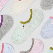 Women's Space-Dye Embroidered No-Show Socks (5-Pack)